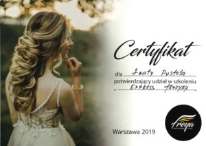 Agata Pustola Makijazystka Certyfikat express fryzury 2019
