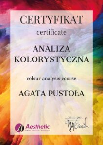 Certyfikat analiza kolorystyczna